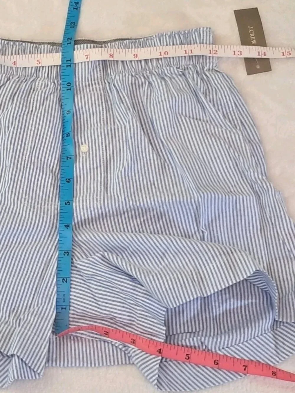 Men’s J. Crew Blue/White Striped Boxer XS NWT